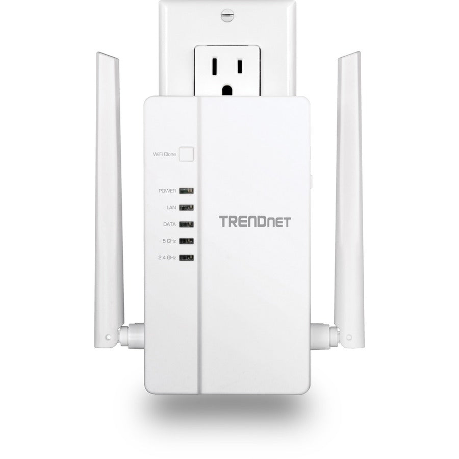 TRENDnet Wi-Fi Everywhere Powerline 1200 AV2 AC1200 Wireless Access Point, Expand Your Wireless Coverage, Built-in Concurrent Dual-Band, 3 x Gigabit Ports, MIMO, Beamforming, White, TPL-430AP TPL-430AP