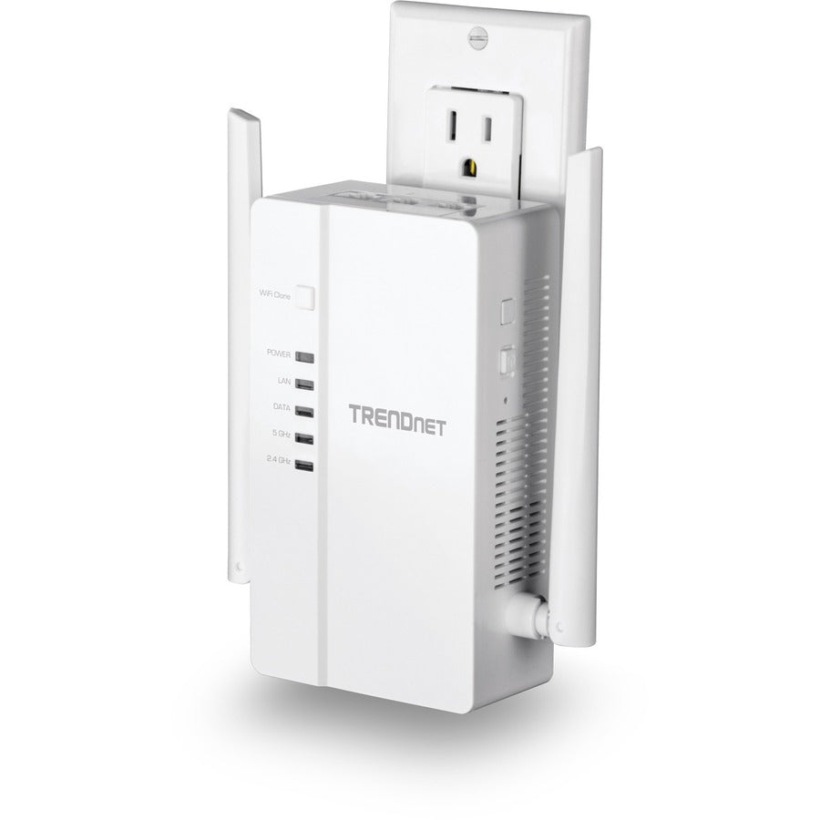 TRENDnet Wi-Fi Everywhere Powerline 1200 AV2 AC1200 Wireless Access Point, Expand Your Wireless Coverage, Built-in Concurrent Dual-Band, 3 x Gigabit Ports, MIMO, Beamforming, White, TPL-430AP TPL-430AP