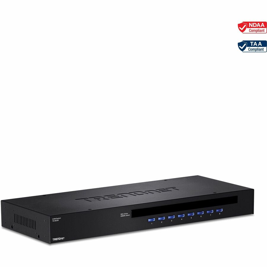 TRENDnet 8-Port USB/PS2 Rack Mount KVM Switch, TK-803R, VGA & USB Connection, Supports USB & PS/2 Connections, Device Monitoring, Auto Scan, Audible Feedback, Control up to 8 Computers/Servers TK-803R