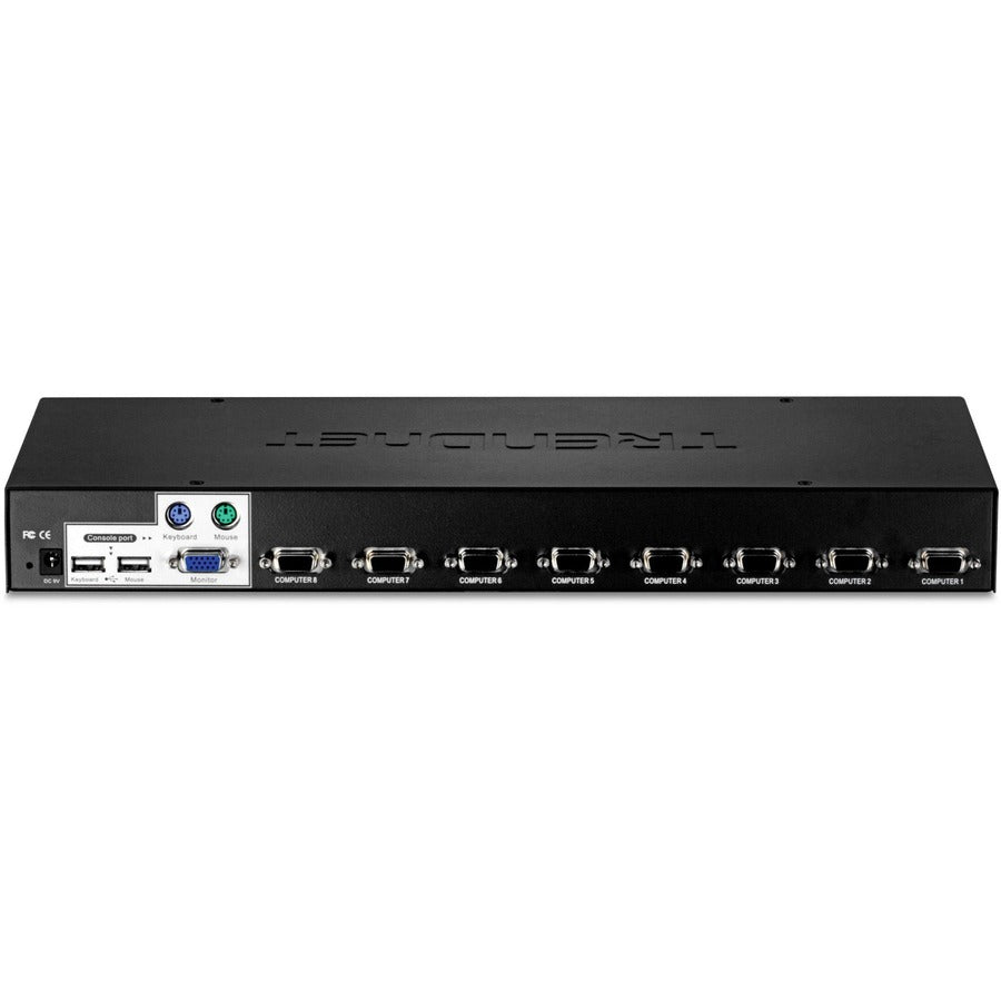 TRENDnet 8-Port USB/PS2 Rack Mount KVM Switch, TK-803R, VGA & USB Connection, Supports USB & PS/2 Connections, Device Monitoring, Auto Scan, Audible Feedback, Control up to 8 Computers/Servers TK-803R