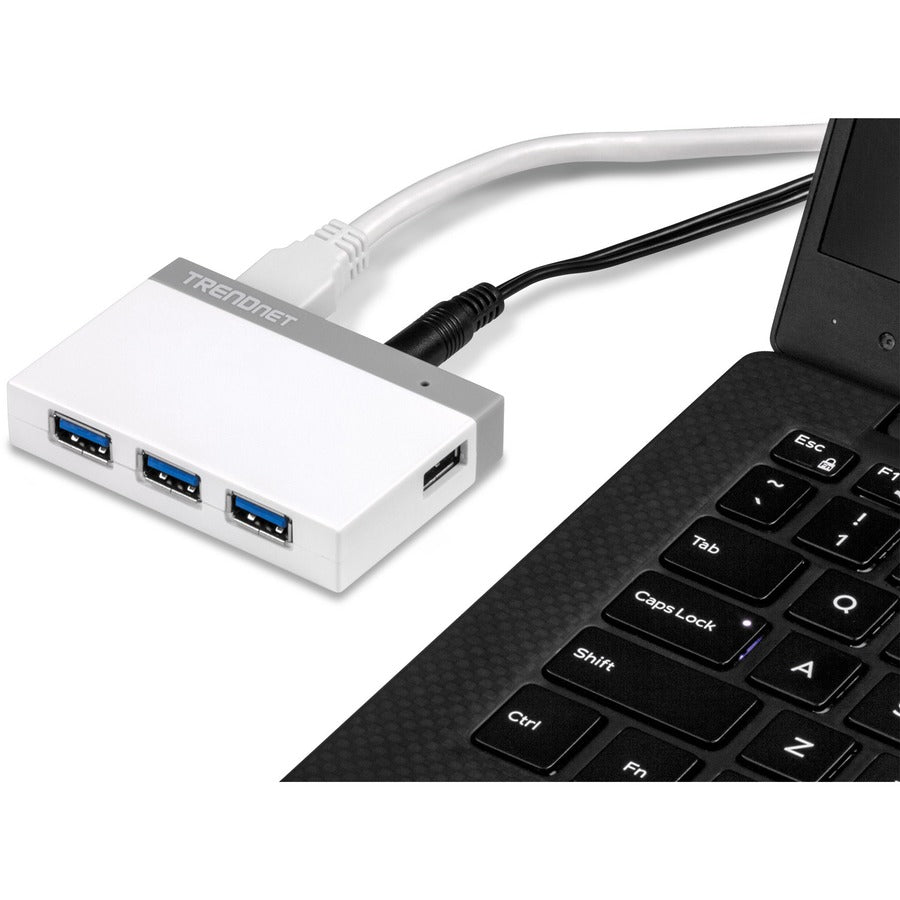 TRENDnet 4-Port USB 3.0 Compact Mini Hub with Built in USB 3.0 Cable, Plug & Play, Compatible with: Linux, Windows, Mac, Nintendo Switch, Backwards Compatible with USB 2.0, TU3-H4E TU3-H4