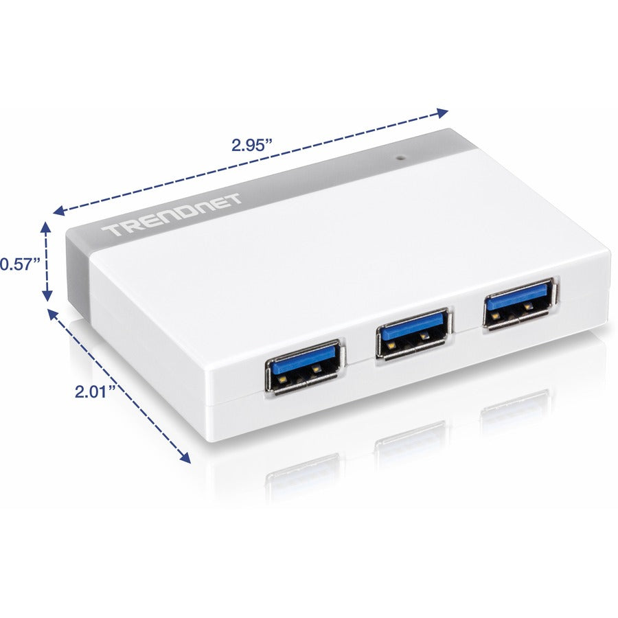 TRENDnet 4-Port USB 3.0 Compact Mini Hub with Built in USB 3.0 Cable, Plug & Play, Compatible with: Linux, Windows, Mac, Nintendo Switch, Backwards Compatible with USB 2.0, TU3-H4E TU3-H4