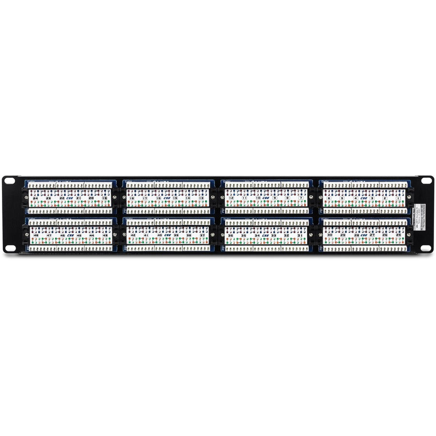 TRENDnet 48-Port Cat5-5e RJ-45 UTP Unshielded Patch Panel, Wallmount Or Rackmount, 100Mhz, Cat5e Krone Connectors, Color-Coded Labeling, Cat3,Cat5e,Cat4,Cat3 Compatible, 2U Rackmount, Black, TC-P48C5E TC-P48C5E