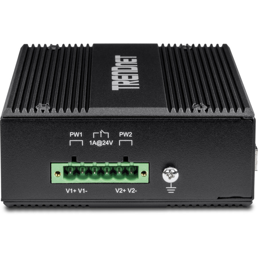 TRENDnet 8-Port Hardened Industrial Unmanaged Gigabit 10/100/1000Mbps DIN-Rail Switch w/ 8 x Gigabit PoE+ Ports; TI-PG80B; 24 ? 56V DC Power inputs with Overload Protection TI-PG80B