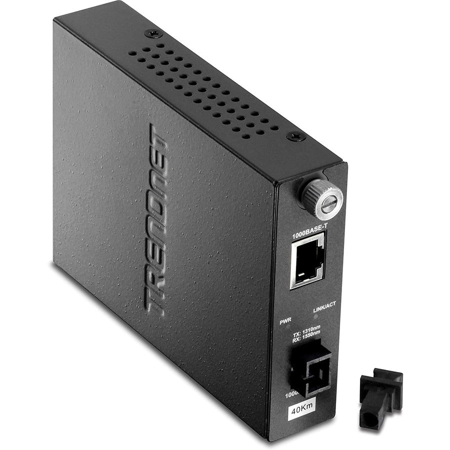 Convertisseur de média fibre intelligent TRENDnet ; Fibre SC monomode double longueur d'onde 1000Base-T à 1000Base-LX (40 km / 24,85 miles)Convertisseur fibre vers Ethernet ; RJ-45 ; Protection à vie ; TFC-1000S40D3 TFC-1000S40D3