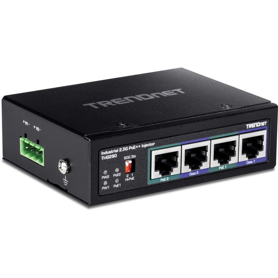 TRENDnet 95W 2-Port Industrial 2.5G PoE++ Injector TI-IG290