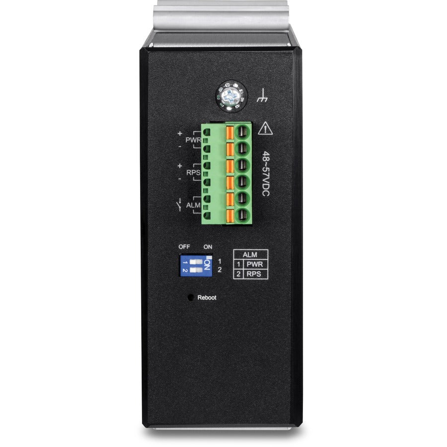 TRENDnet Commutateur Gigabit PoE+ industriel renforcé à 12 ports couche 2+ géré sur rail DIN, budget d'alimentation de 240 W, commutateur réseau Ethernet Gigabit PoE+ IP30 renforcé, protection à vie, noir, TI-PG1284i TI-PG1284i