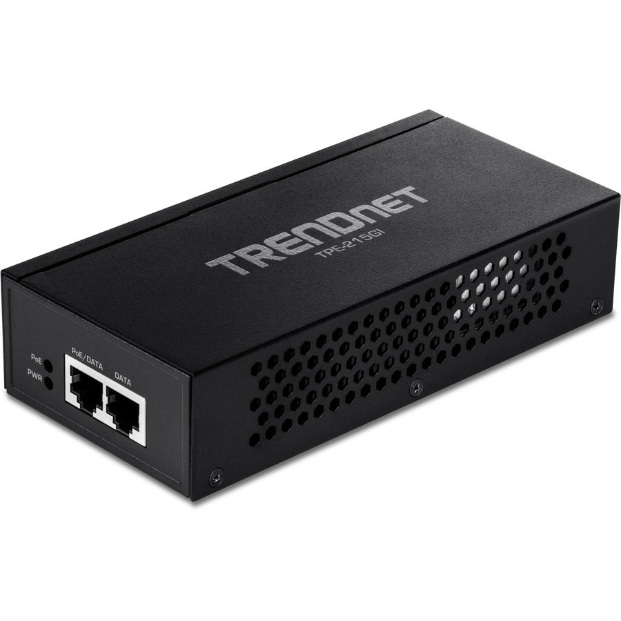 TRENDnet 2.5G PoE+ Injector, TPE-215GI, PoE (15.4W) or PoE+ (30W), Converts a non-PoE Port to a PoE+ 2.5G Port, 2.5GBASE-T Compliant, Integrated Power Supply, Network a PoE device up to 100m (328 ft.) TPE-215GI