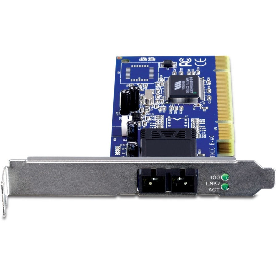 TRENDnet 100Base Multi-Mode SC Fiber-to-PCI Adapter; Up to 2km; IEE 802.3x; 802.1Q; TE100-PCIFC TE100-PCIFC