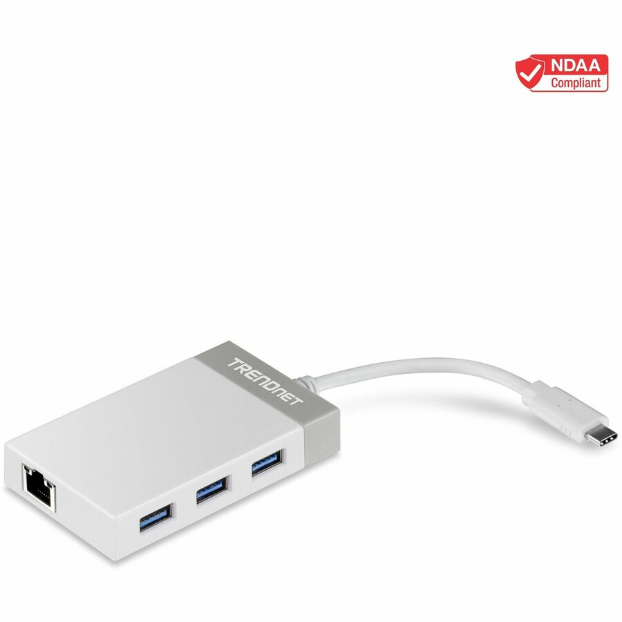 TRENDnet Adaptateur Hub USB-C vers Gigabit, 12,7 cm (5) pour Windows, Mac OS, MacBook et Surface Pro, TUC-ETGH3 TUC-ETGH3