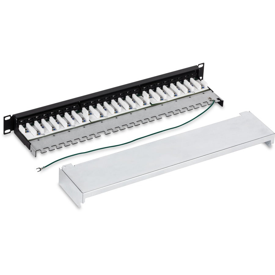 TRENDnet 24-Port Cat6A Shielded 1U Patch Panel, 19" 1U Rackmount Housing, Compatible With Cat5e, Cat6, And Cat6A Cabling, Ethernet Cable Management, Color Coded Labeling, Black, TC-P24C6AS TC-P24C6AS