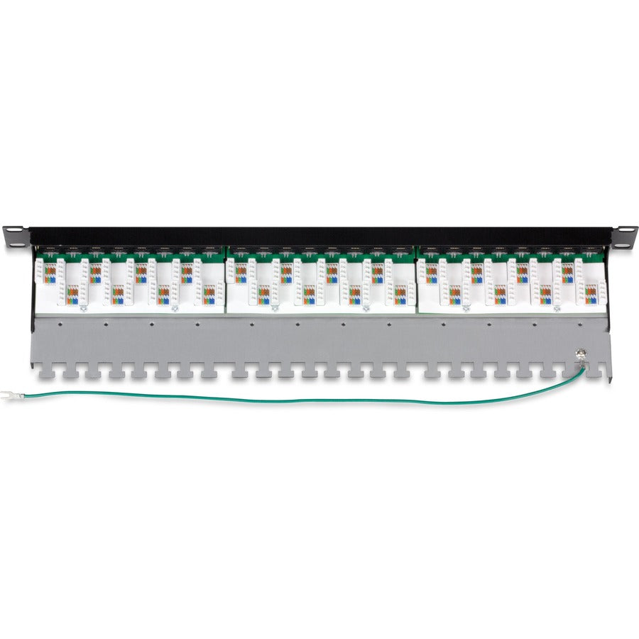 TRENDnet 24-Port Cat6A Shielded 1U Patch Panel, 19" 1U Rackmount Housing, Compatible With Cat5e, Cat6, And Cat6A Cabling, Ethernet Cable Management, Color Coded Labeling, Black, TC-P24C6AS TC-P24C6AS