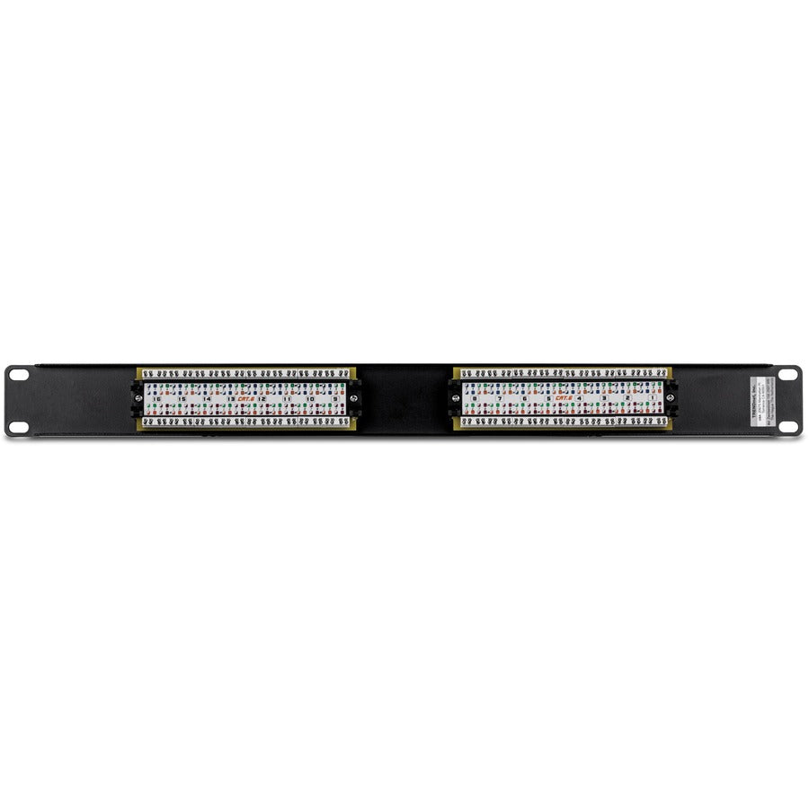 TRENDnet 16-Port Cat6 Unshielded Patch Panel, Wallmount Or Rackmount, 1U 19" , Cat3,Cat4,Cat5,Cat5e,Cat6 Compatible, 250Mhz Connection, Ideal For Copper Gigabit Ethernet Connections, Black, TC-P16C6 TC-P16C6