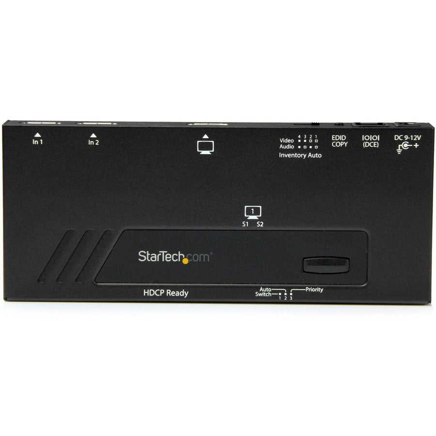 StarTech.com 2-Port HDMI Automatic Video Switch - 4K 2x1 HDMI Switch with Fast Switching, Auto-Sensing and Serial Control VS221HD4KA