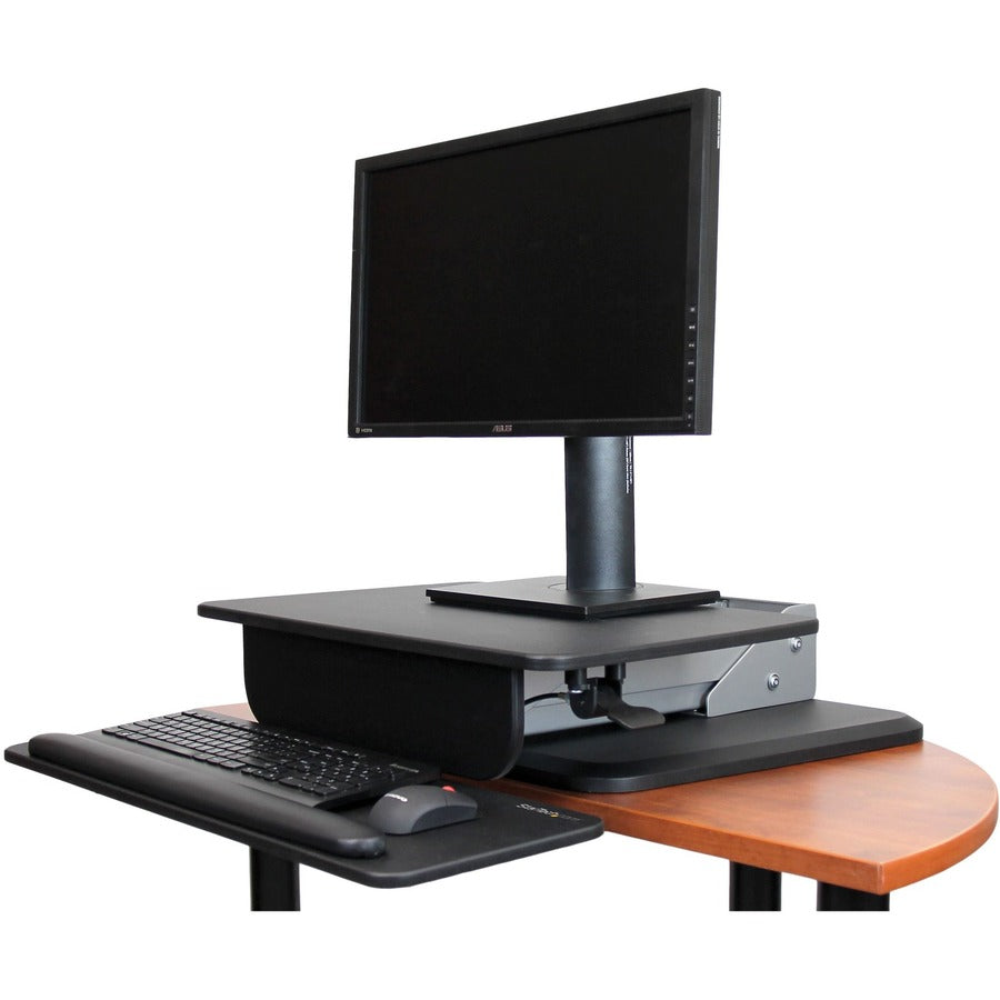 StarTech.com Height Adjustable Standing Desk Converter - Sit Stand Desk with One-finger Adjustment - Ergonomic Desk ARMSTS