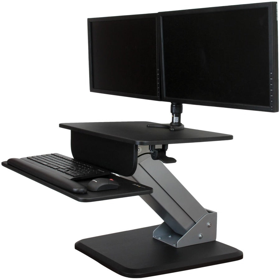 StarTech.com Height Adjustable Standing Desk Converter - Sit Stand Desk with One-finger Adjustment - Ergonomic Desk ARMSTS