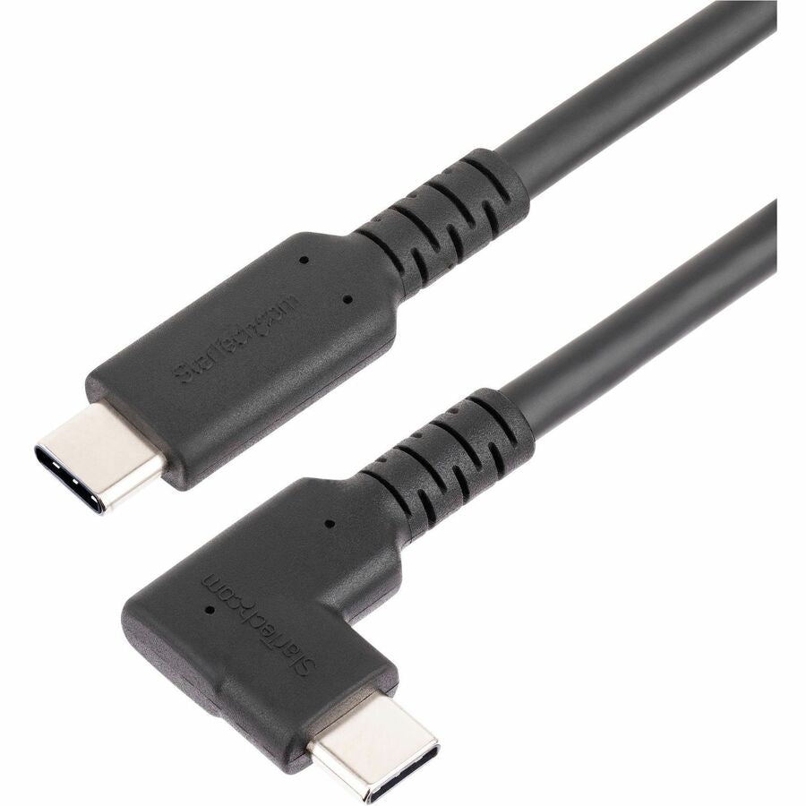 StarTech.com 6ft (2m) Rugged Right Angle USB-C Cable, USB 3.2 Gen 1 (5 Gbps), USB C to C Data Transfer Cable, 100W PD, 4K 60Hz, 90 Degree USB-C Cable RUSB315CC2MBR