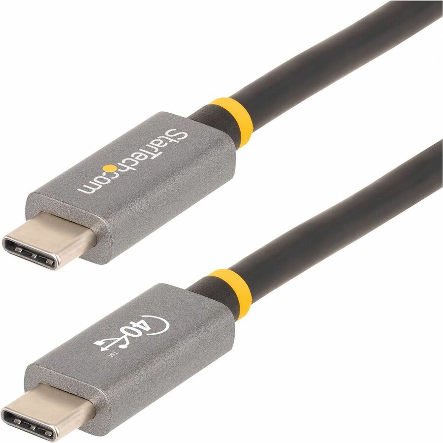 StarTech.com 3ft (1m) USB4 Cable, USB-IF Certified USB-C Cable, 40 Gbps, 100W, 8K 60Hz, Compatible w/Thunderbolt 4/3/USB 3.2, USB Type-C CC1M-40G-USB-CABLE