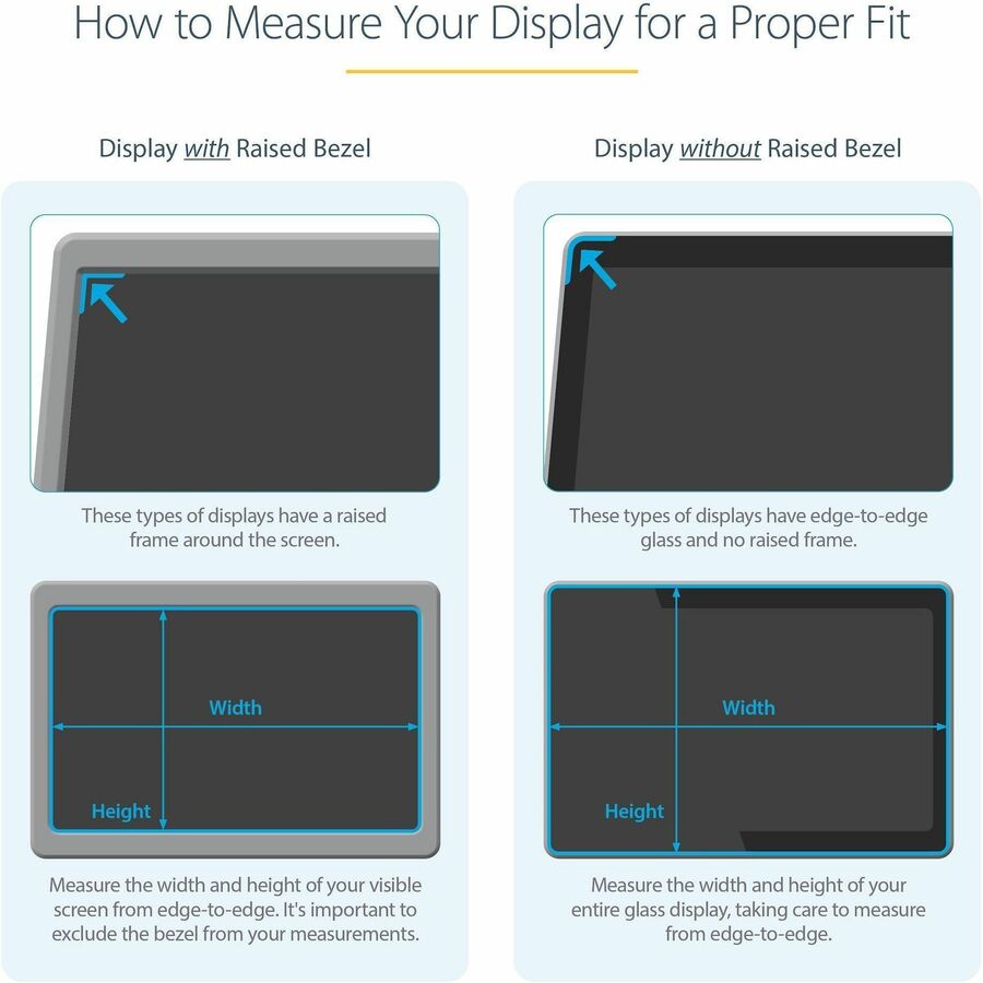 StarTech.com 19.5-inch 16:9 Computer Monitor Privacy Filter, Anti-Glare Privacy Screen w/51% Blue Light Reduction, +/- 30 deg. View Angle 19569-PRIVACY-SCREEN