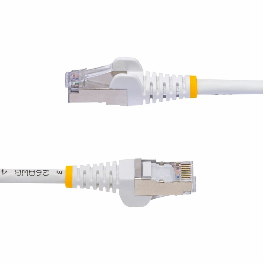 StarTech.com 1ft White CAT8 Ethernet Cable, Snagless RJ45, 25G/40G 2000MHz, 100W PoE, S/FTP, 26AWG Pure Bare Copper, LSZH Network Patch Cord NLWH-1F-CAT8-PATCH