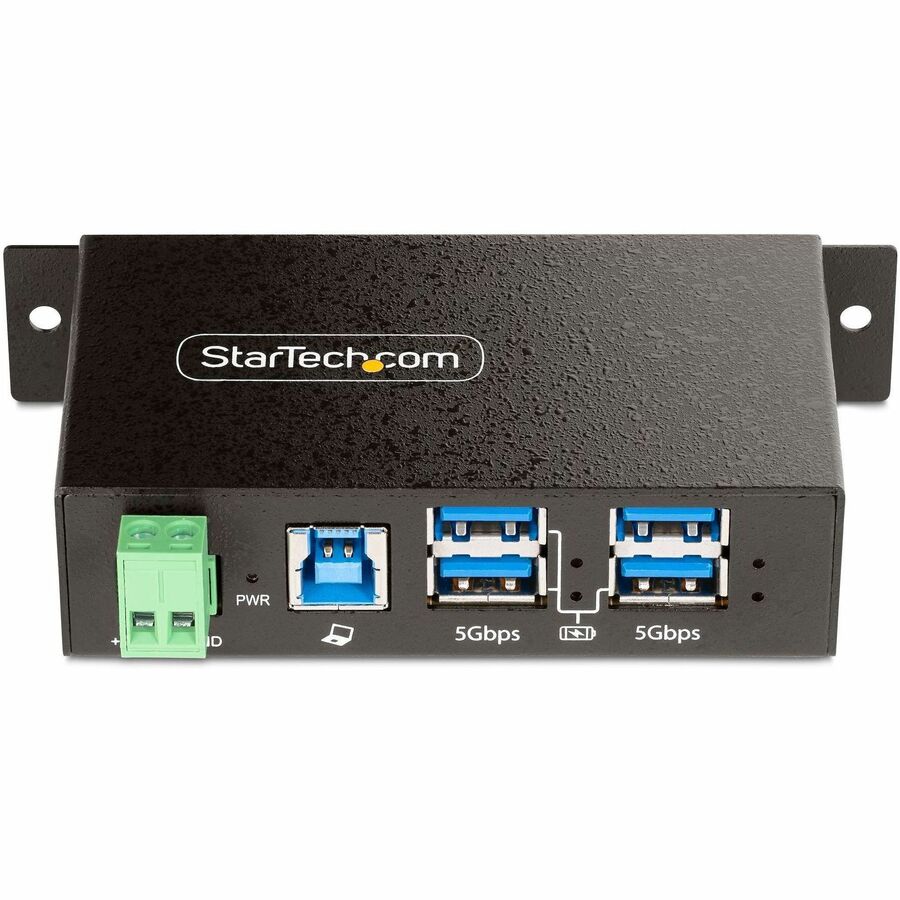 StarTech.com 4-Port Managed USB Hub, Heavy Duty Metal Industrial Housing, ESD & Surge Protection, Wall/Desk/Din-Rail Mountable, USB 5Gbps 5G4AINDRM-USB-A-HUB