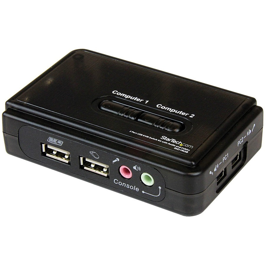 StarTech.com 2 Port USB KVM Kit with Cables and Audio Switching - KVM / audio switch - USB - 2 ports - 1 local user SV211KUSB