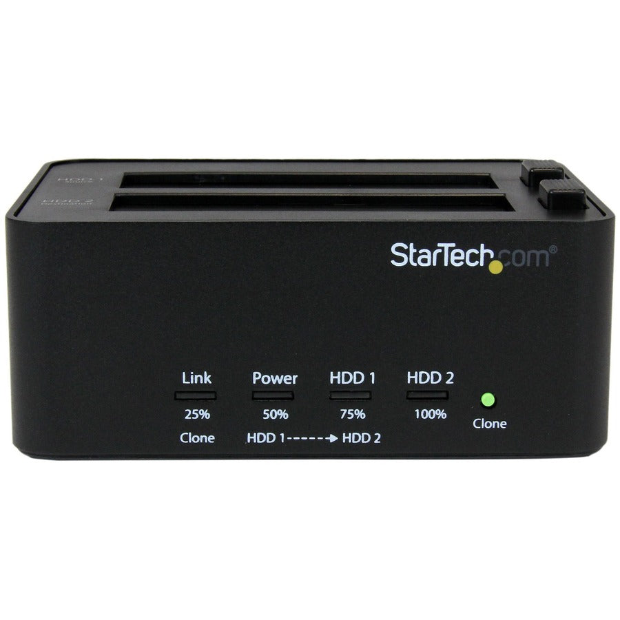 StarTech.com Dual Bay Hard Drive Duplicator and Eraser, External HDD/SSD Cloner / Copier / Wiper Tool, USB 3.0 to SATA Docking Station SATDOCK2REU3