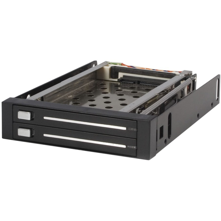 StarTech.com 2 Drive 2.5in Trayless Hot Swap SATA Mobile Rack Backplane - Storage bay adapter - black HSB220SAT25B