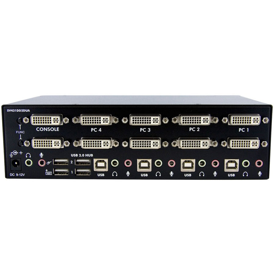 StarTech.com 4 Port Dual DVI USB KVM Switch w/ Audio & USB Hub SV431DD2DUA