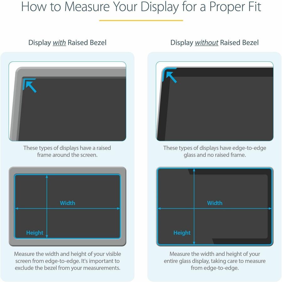 StarTech.com Monitor Privacy Screen for 24" Display - Widescreen Computer Monitor Security Filter - Blue Light Reducing Screen Protector PRIVSCNMON24