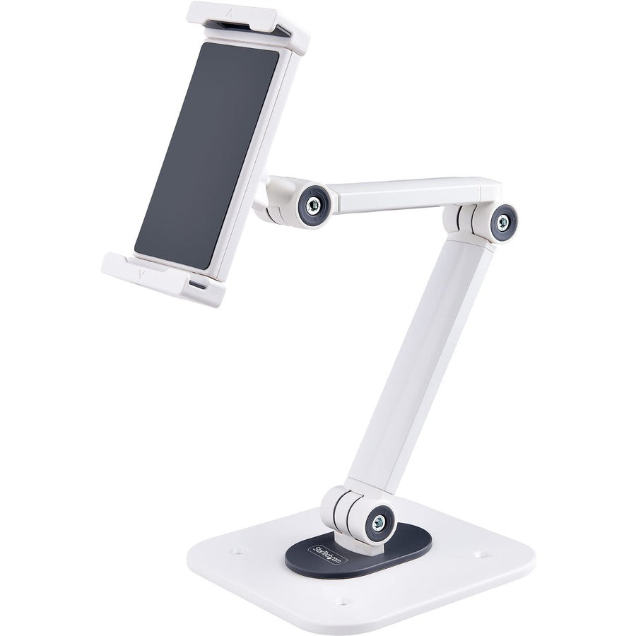 StarTech.com Adjustable Tablet Stand for Desk, Up to 1kg, Universal Tablet Stand Holder Desk/Wall, Ergonomic Articulating Tablet Mount ADJ-TABLET-STAND-W