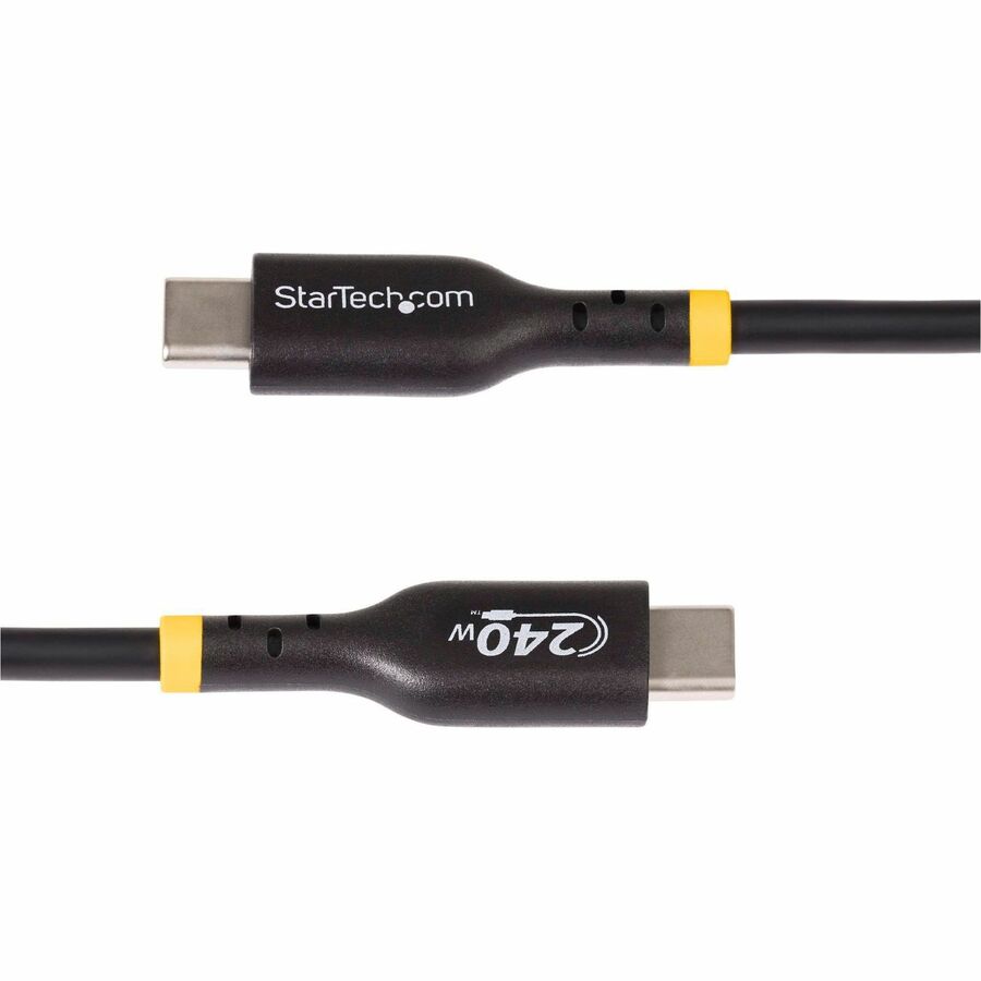StarTech.com 3ft USB-C Charging Cable, USB-IF Certified USB C Cable, 240W PD EPR, USB 2.0 Type-C Laptop Charger Cord, TPE Jacket, M/M USB2EPR3F