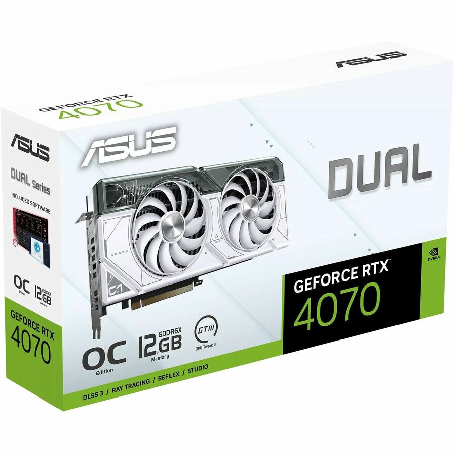 Asus NVIDIA GeForce RTX 4070 Graphic Card - 12 GB GDDR6X DUAL-RTX4070-O12G-WHITE