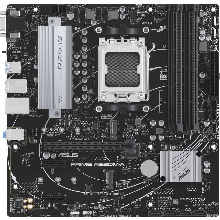 Asus Prime PRIME A620M-A-CSM Desktop Motherboard - AMD A620 Chipset - Socket AM5 - Micro ATX PRIME A620M-A-CSM