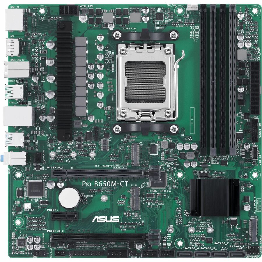 Asus Pro Pro B650M-CT-CSM Desktop Motherboard - AMD B650 Chipset - Socket AM5 - Micro ATX ProB650M-CT-CSM