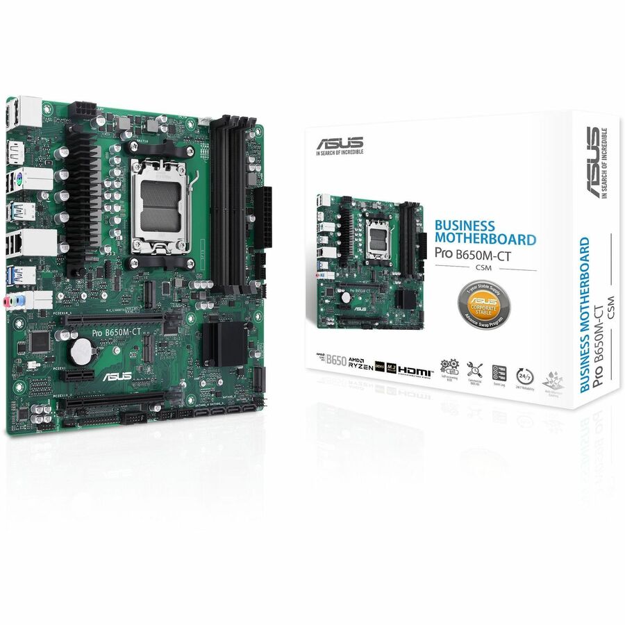 Asus Pro Pro B650M-CT-CSM Desktop Motherboard - AMD B650 Chipset - Socket AM5 - Micro ATX ProB650M-CT-CSM