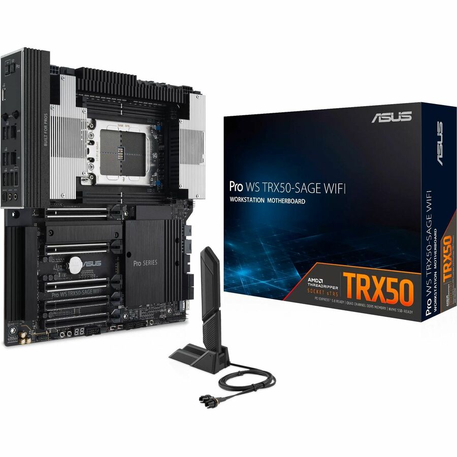 Asus PRO WS TRX50-SAGE WIFI Desktop Motherboard - AMD TRX50 Chipset - Socket sTR5 - SSI CEB PRO WS TRX50-SAGE WIFI