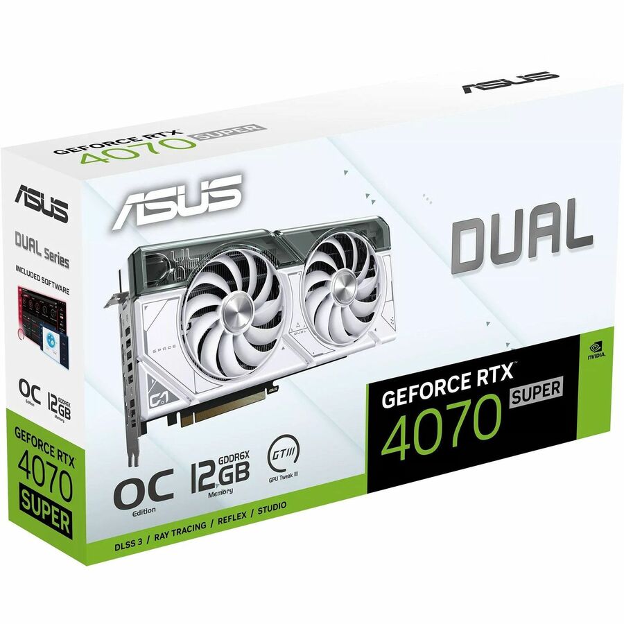 Asus NVIDIA GeForce RTX 4070 SUPER Graphic Card - 12 GB GDDR6X DUAL-RTX4070S-O12G-WHITE