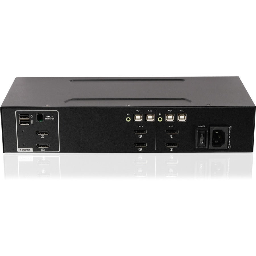 IOGEAR 2-Port Dual View DisplayPort Secure KVM Switch w/Audio and CAC Support GCS1422TAA4C