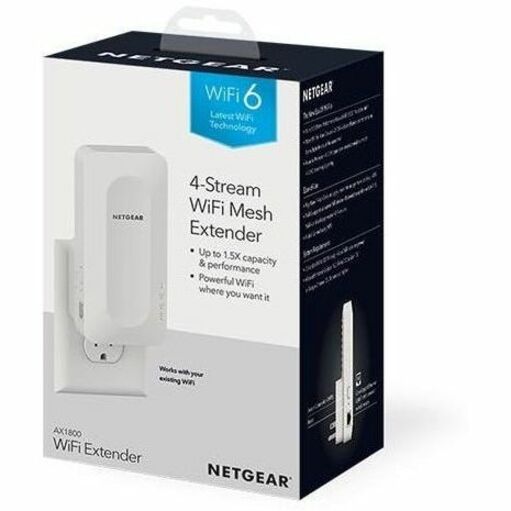 Netgear EAX15 Dual Band IEEE 802.11 a/b/g/n/ac/ax/k/i 1.80 Gbit/s Wireless Range Extender EAX15-200CNS