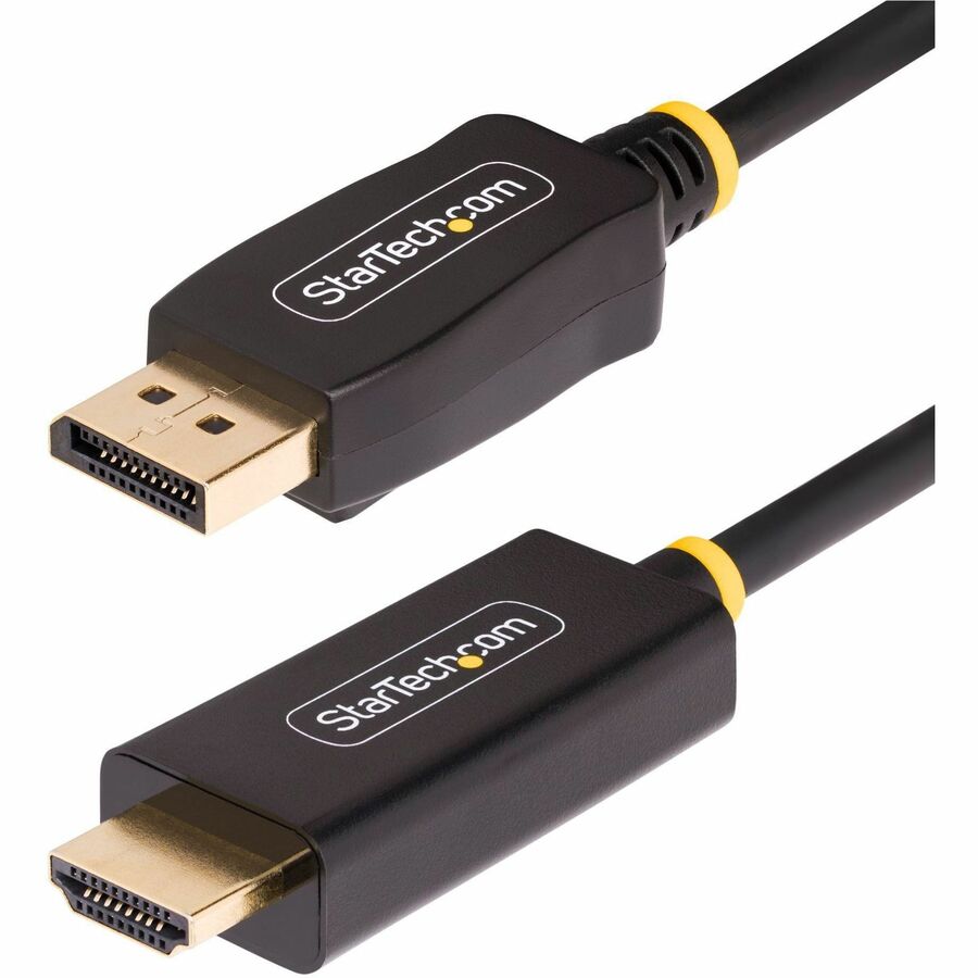 StarTech.com 3.3ft (1m) DisplayPort to HDMI Adapter Cable, 4K 60Hz with HDR, DP to HDMI 2.0b Cable, Active Video Converter 3F-DP-HDMI-4K60-HDR