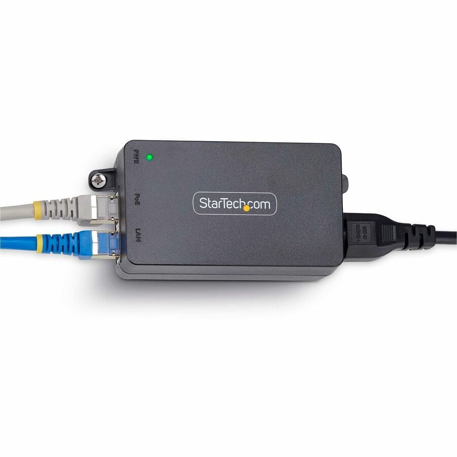 StarTech.com 1-Port 2.5GbE PoE+ Injector, Multi-Gigabit 10M/100M/1G/2.5G Ethernet, Midspan PoE/PoE+ (802.3af/802.3at), 30W, Unmanaged AF212C-POE-INJECTOR