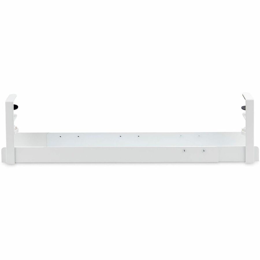 StarTech.com Under Desk Cable Management Tray, Length Adjustable, Clamp-On Installation, No Drilling Required, White CALW-DESK-CABLE-TRAY