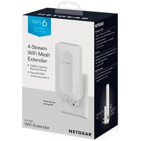 Netgear EAX12 Dual Band IEEE 802.11 a/b/g/n/ac/ax/k/i 1.60 Gbit/s Wireless Range Extender - Indoor EAX12-100CNS