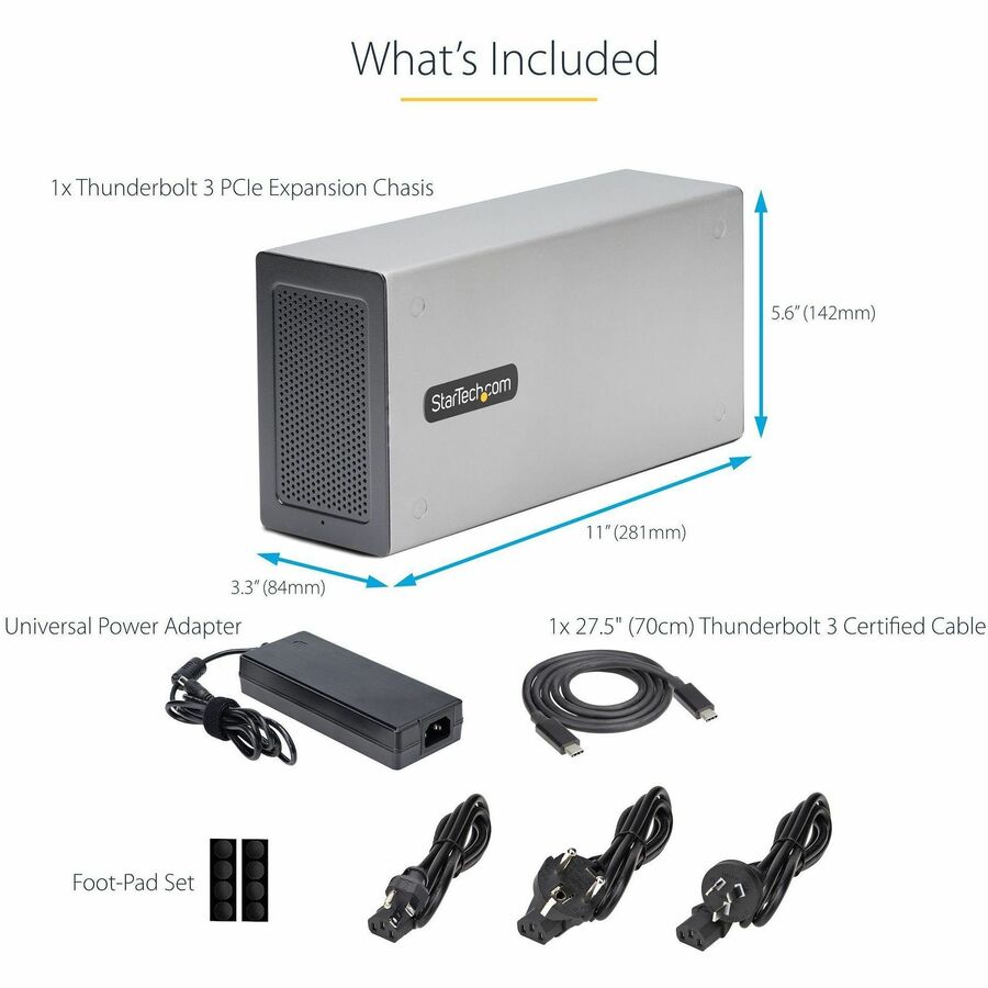 StarTech.com Thunderbolt 3 PCIe Expansion Chassis, Enclosure Box W/Dual PCI-E Slots, External PCIe Slots, 8K/4K Output Via TB3/DP 1.4 Ports 2TBT3-PCIE-ENCLOSURE