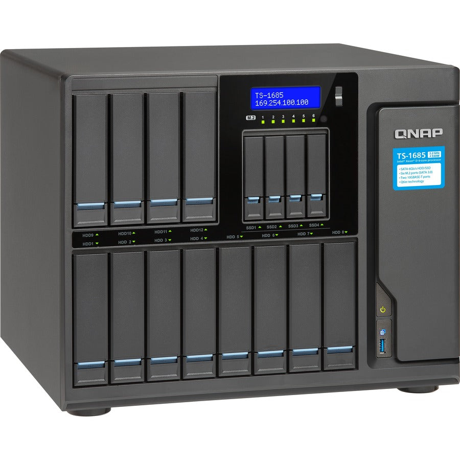 QNAP High-capacity 16-bay Xeon D Super NAS with Exceptional Performance TS1685D153132G550WUS