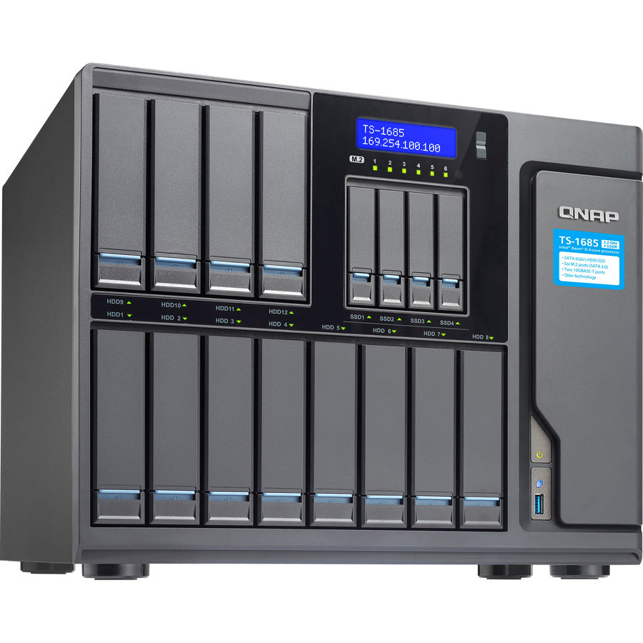 QNAP High-capacity 16-bay Xeon D Super NAS with Exceptional Performance TS1685D153132G550WUS