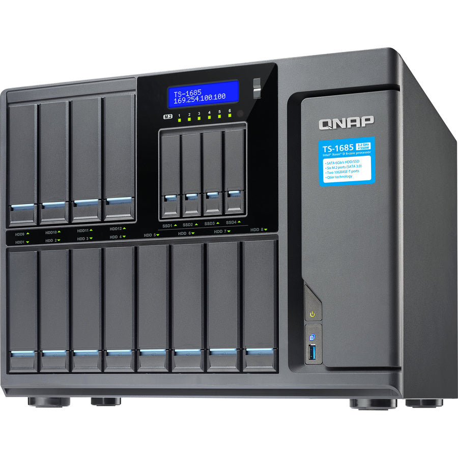 QNAP High-capacity 16-bay Xeon D Super NAS with Exceptional Performance TS1685D153132G550WUS