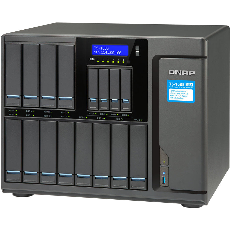 QNAP High-capacity 16-bay Xeon D Super NAS with Exceptional Performance TS1685D153132G550WUS