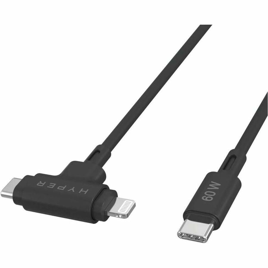 Targus HyperJuice USB-C and Lightning Hybrid Silicone Cable (1.5m/5ft) - Black HJ4010BKGL